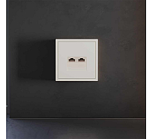 Накладка для розетки компьютерной двойной RJ45+RJ45 кат.6 Voltum S70 (хлопок) VLS001413