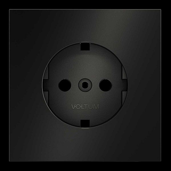 Накладка для розетки с заземлением, S70 Metal (антрацит) Voltum VLSM000612
