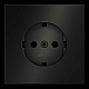 Накладка для розетки с заземлением, S70 Metal (антрацит) Voltum VLSM000612