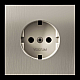 Накладка для розетки с заземлением, S70 Metal (никель) Voltum VLSM000611