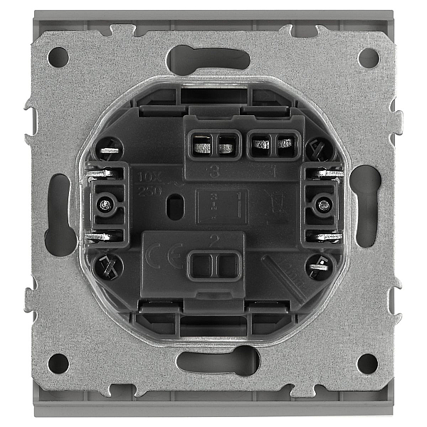 Кнопка ЭРА Arktik 16-1109-03 10АХ-250В алюминий Б0070396