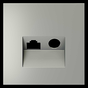 Накладка для розетки TV+RJ45 кат. 6 Voltum S70 (сталь) VLS002705