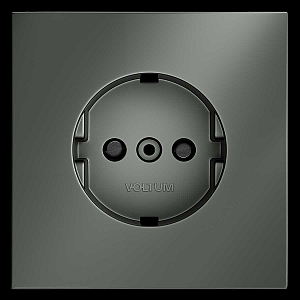 Накладка для розетки с заземлением и защитными шторками Voltum S70 (титан) VLS000706