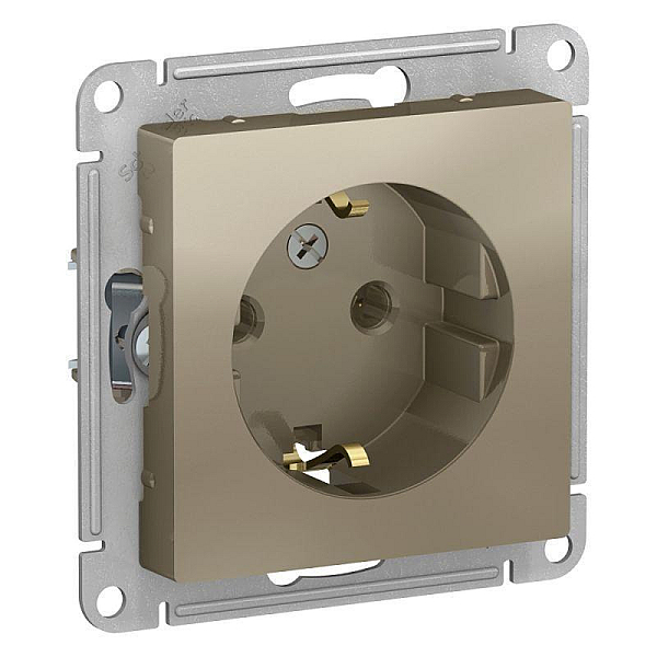 Розетка 2К+З Systeme Electric AtlasDesign 16A 250V шампань ATN000543