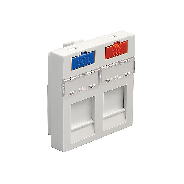 Лицевая панель информационной розетки RJ45/12 2 модуля LK Studio LK45 87002