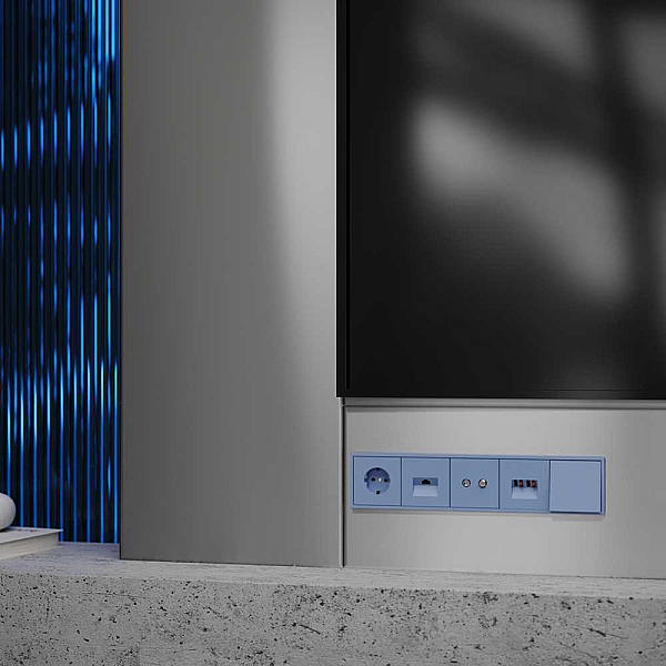 Накладка для розетки с заземлением, S70 (деним) Voltum VLS000615