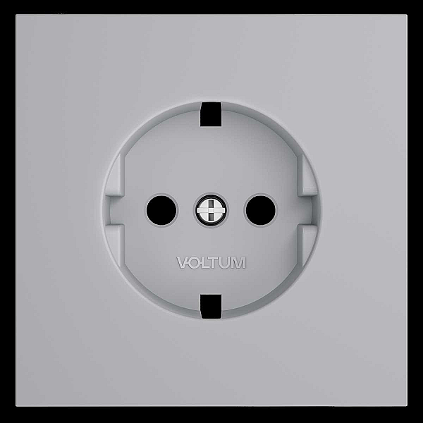 Накладка для розетки с заземлением, S70 (серый) Voltum VLS000616