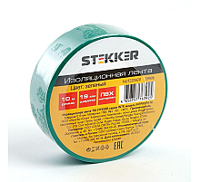 Изоляционная лента STEKKER INTP01319-10 0,13*19 10 м. зеленая