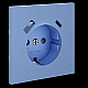 Накладка для розетки с заземлением и защитными шторками, с USB A+C, S70 (деним) Voltum VLS001015