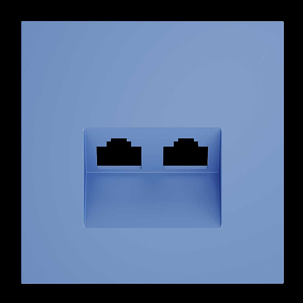 Накладка для розетки компьютерной двойной RJ45+RJ45 кат.6, S70 (деним) Voltum VLS001415