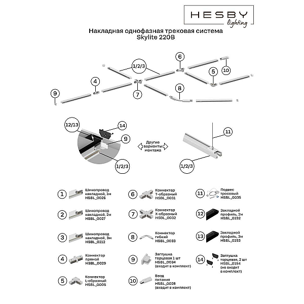 Закладной профиль Hesby Lighting Skylite HSBL_0193
