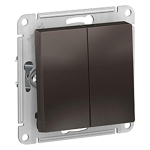 Выключатель двухклавишный Schneider Electric Atlas Design ATN000651