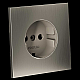 Накладка для розетки с заземлением, S70 Metal (никель) Voltum VLSM000611