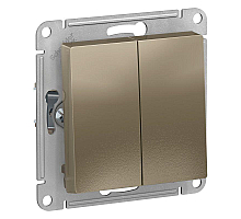 Выключатель двухклавишный проходной Schneider Electric Atlas Design ATN000565