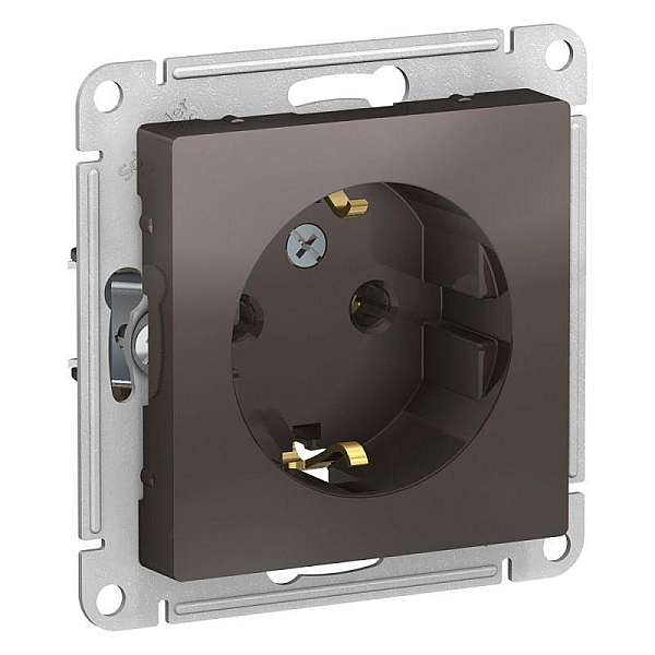 Розетка 2К+З Systeme Electric AtlasDesign 16A 250V мокко ATN000643