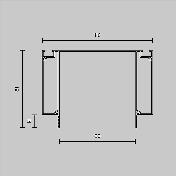 Профиль ниши скрытого монтажа для ГКЛ потолка Maytoni Technical ALM-11681-PL-B-2M