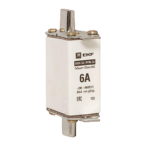 Плавкая вставка ППН-33 100/6А габарит 00С EKF PROxima fus-33/100/6