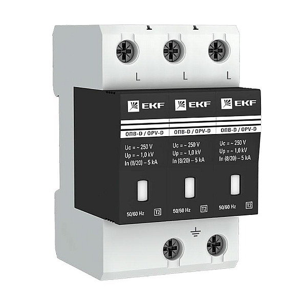 Ограничитель импульсных напряжений ОПВ-D/3P In 5кА 275В с сигн. EKF PROxima opv-d3