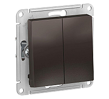 Выключатель двухклавишный проходной Schneider Electric Atlas Design ATN000665