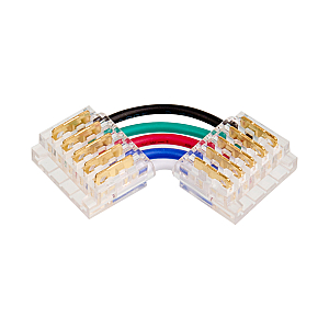Коннектор угловой для ленты SMD RGB шириной 12мм, комплект 3шт WOLTA WLS-5PIN-RGBW-12MM-L