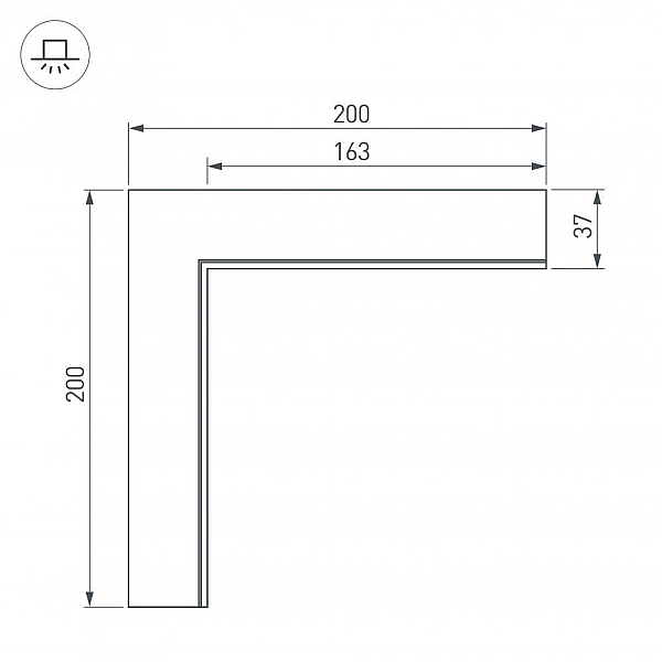 Коннектор L-образный внутренний Arlight SL-Linia32-Fantom 030095
