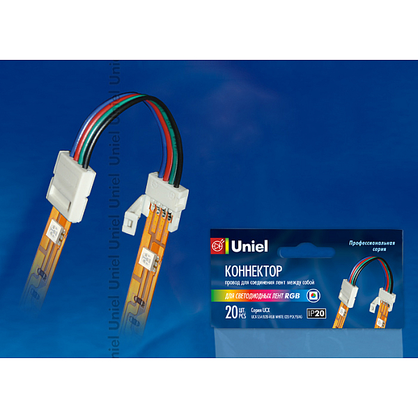 Коннектор для светодиодных лент Uniel UCX-SS4/B20-RGB WHITE 020 POLYBAG 06613