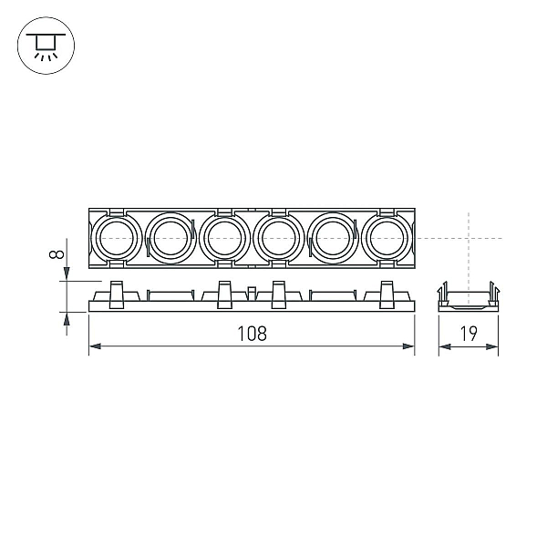 Экран линзованный Arlight SL-LINE-W20-55deg-540 041793