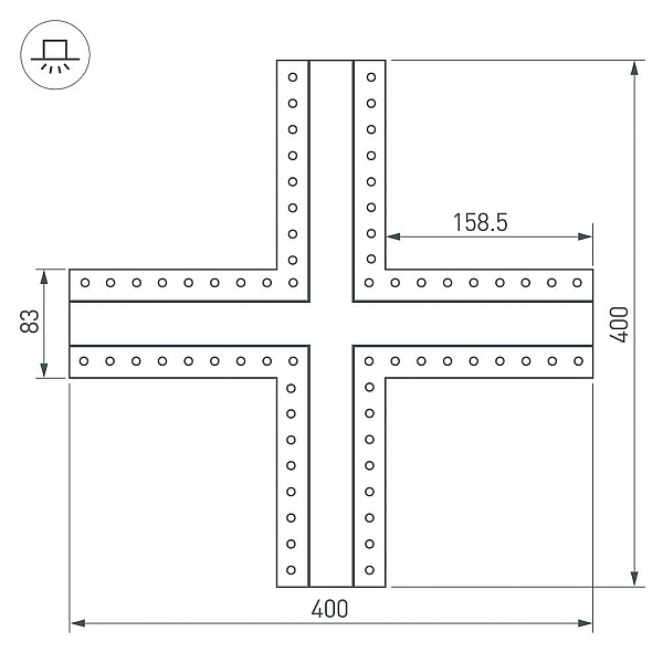 Коннектор X-образный Arlight SL-Linia32-Fantom 030099