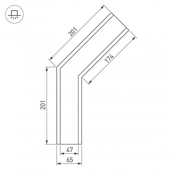 Коннектор угловой Arlight SL-Linia65-F-135 030123