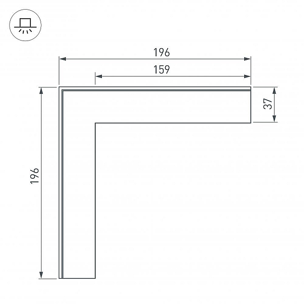 Коннектор L-образный внешний Arlight SL-Linia32-Fantom 030096