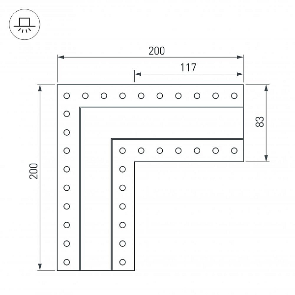 Коннектор L-образный Arlight SL-Linia32-Fantom 030097