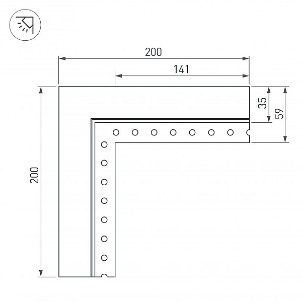 Коннектор L-образный внутренний Arlight SL-Linia32-Fantom-Edge 030100
