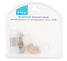 Комплект коннекторов Apeyron (прямой и L-образный) светодиодной ленты 220В smd5050 60д/м RGB 09-19