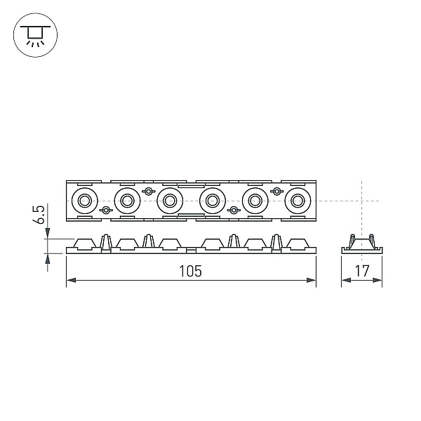 Экран линзованный Arlight SL-LINE-W20-30deg-540 041791