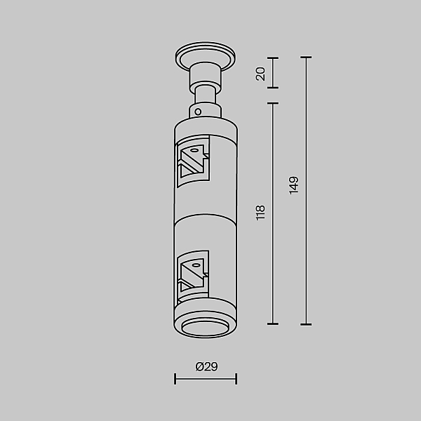 Крепление настенное Wall двойное Maytoni Technical TRA155CW-D1-PT