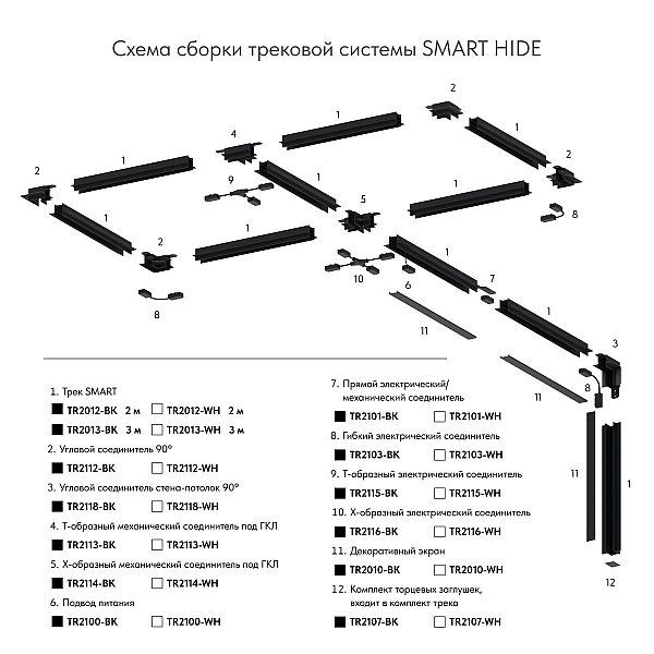 Экран для шинопровода Denkirs TR2010-BK