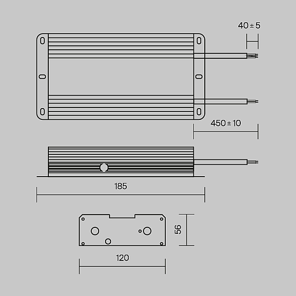 Блок питания Maytoni Magnetic track system 48V 480W IP67 10A PSL008-480W-48V-IP67