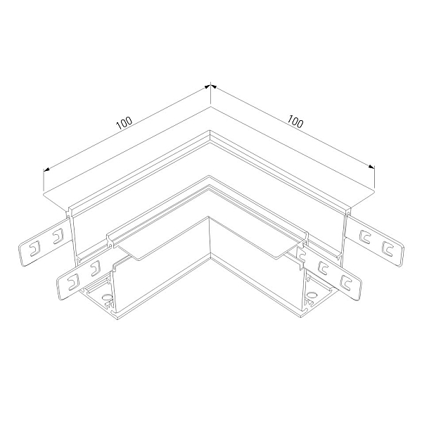 Коннектор угловой внутренний для встраиваемого шинопровода Elektrostandard Slim Magnetic 4690389178986