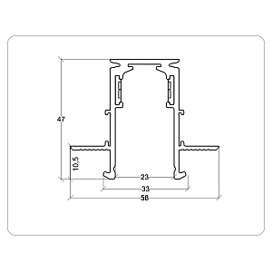 Коннектор угловой внутренний для встраиваемого шинопровода под ГКЛ 9,5 Ambrella Light Magnetic Standard GL3362-9.5