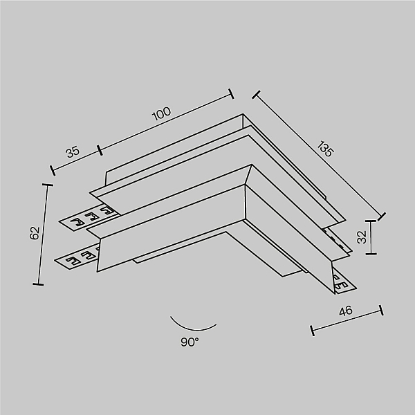Коннектор L-образный внешний Maytoni Technical Magnetic Exility TRA34CO-42W