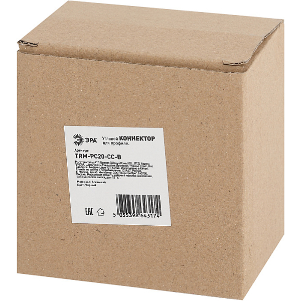 Коннектор ЭРА TRM-PC20-CC-B угловой для магнитного трекового шинопровода NOVA TRM-PC20 черный Б0054793