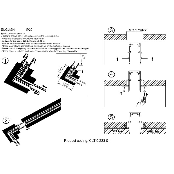 Соединитель угловой Crystal  Lux CLT 0.223 01 WH
