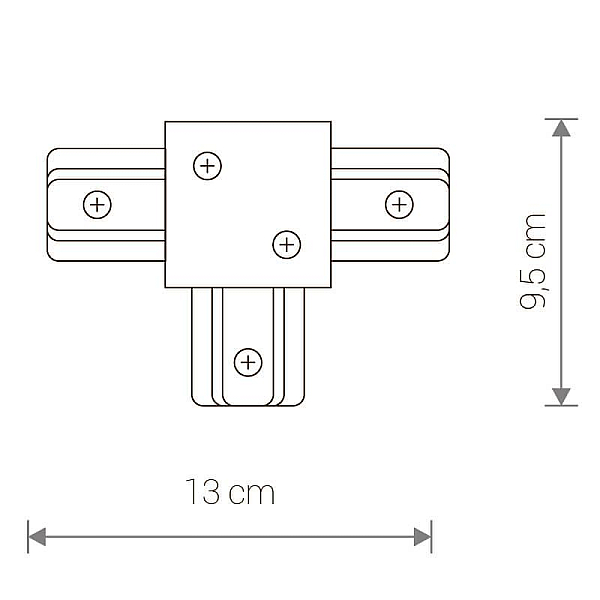 Konnektor t obraznyy nowodvorski profile recessed 8835