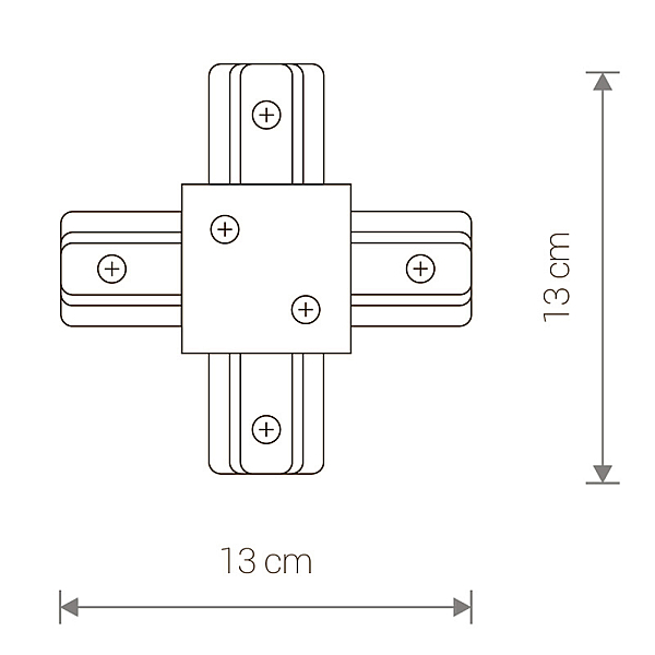 Konnektor x obraznyy nowodvorski profile recessed 8836