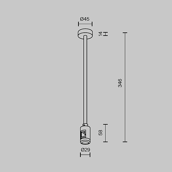 Крепление потолочное с вводом питания Maytoni Flarity TRA158C-B1-BS