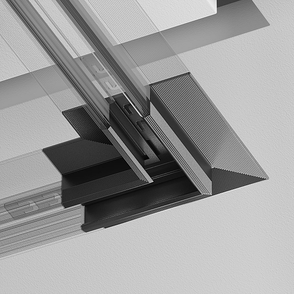 Угол-соединитель 45° Exility X встраиваемый под ГКЛ 12,5мм, черный Maytoni Technical EXILITY X Accessories for tracks Exility X TRA239CLS-42.12B