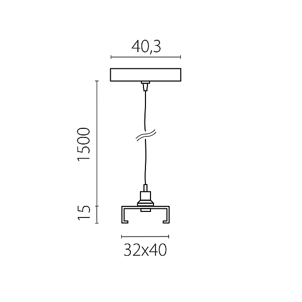 Подвес стандартный тип D треку 5040xx-(F)/(R) 1,5 м Quattro Lightstar 504177-FR1
