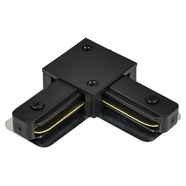 Коннектор L-образный Hesby Lighting Skylite для  накладного шинопровода 220В, чёрный HSBL_0005
