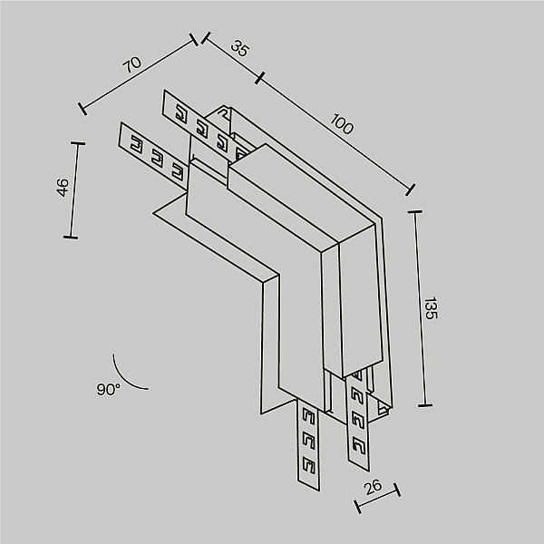 Коннектор L-образный внутренний Maytoni Technical Exility Busbur TRA034ICL-42.12B