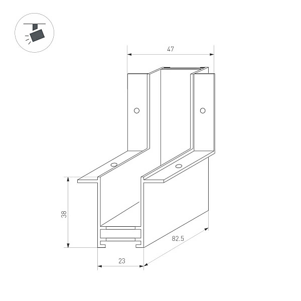 Коннектор угловой внутренний Arlight Mag-Con-2538-F-L90-INT 034230